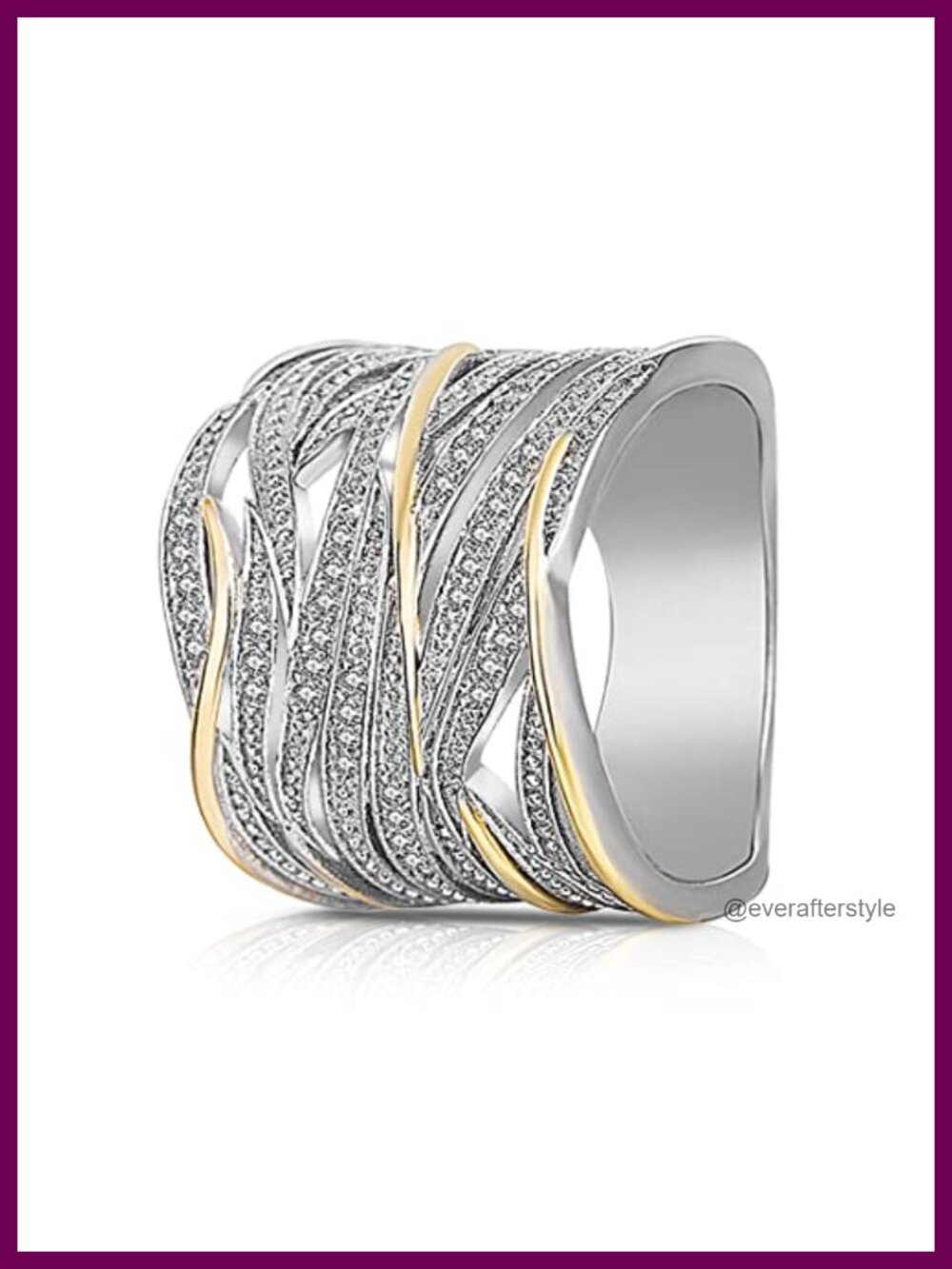 S925 Sterling Silver CZ Wide Band Ring Multi Cross Lines Knot Chunky Thumb Index